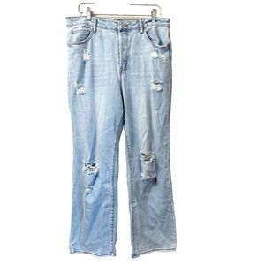 Song Womens Blue 90s Boyfriend Jeans 13/31 Denim Distressed Light Wash Faded